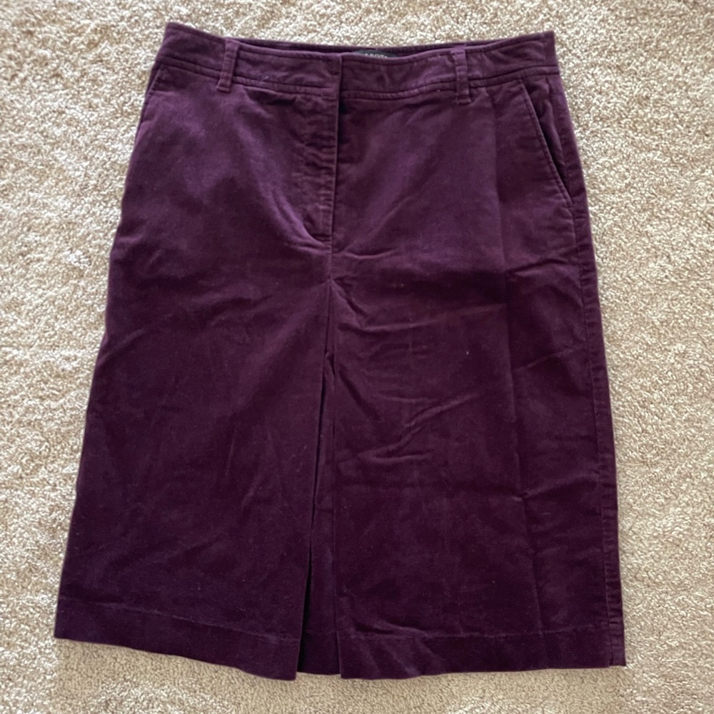 Talbots Wine Velvet Skirt Size 10P